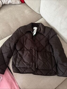 H&M Quilted Dark Brown Puffer Jacket